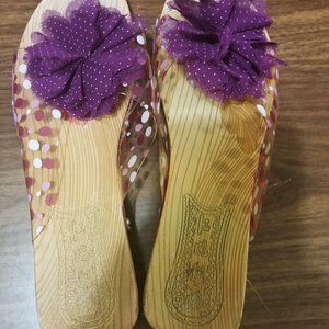 unknown brand Well loved Worn wooden slippers